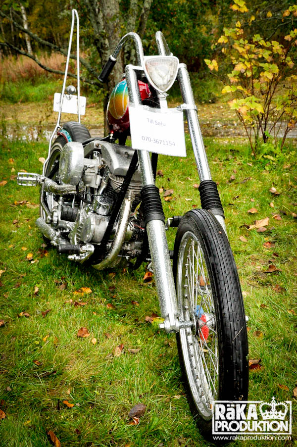 This generator shovelhead chopper has to be the terror of the streets in its town. It's a bitching example of a chopper in my mind, built in today's world with the style of the 70's in mind. I took this bike from Raka Production's blog... they hail from Sweden with some solid content. Check him out.